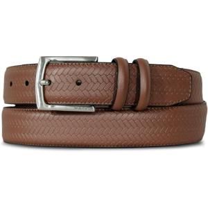 Nautica Men’s Casual Leather Belt | Everyday | Classic | Pants | Jeans | Khakis | Chinos | Metal Buckle(Double Keeper Woven – Tan)