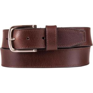Nautica Men’s Casual Leather Belt | Everyday | Classic | Pants | Jeans | Khakis | Chinos | Metal Buckle(Engraved Logo – Brown)