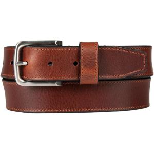 Nautica Men’s Casual Leather Belt | Everyday | Classic | Pants | Jeans | Khakis | Chinos | Metal Buckle(Engraved Logo – Tan)