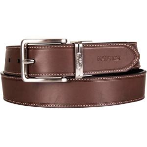 Nautica Men’s Reversible Leather Belt | 2-in-1 | Classic | Everyday | Business | Work | Dress | Casual | Metal Buckle(Casual Leather – Black/Brown)