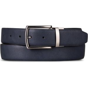 Nautica Men’s Reversible Leather Belt | 2-in-1 | Classic | Everyday | Business | Work | Dress | Casual | Metal Buckle(Pebbled – Navy/Black)