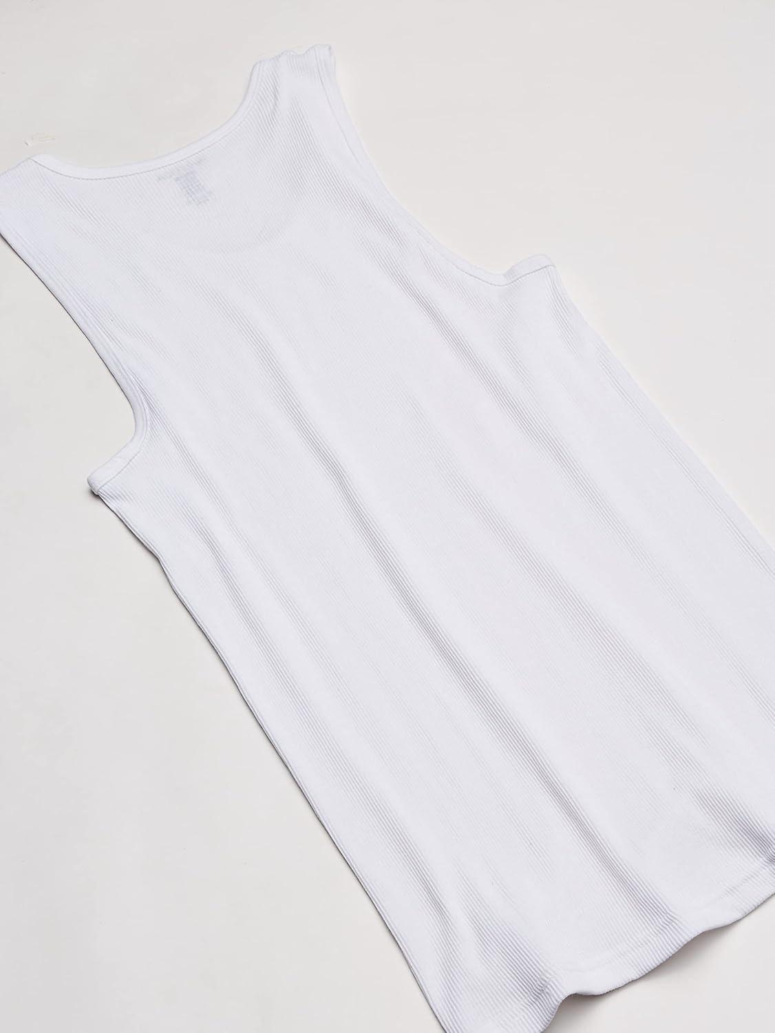 imageNautica Mens 4 Pack Ribbed Cotton Tank UndershirtsWhite