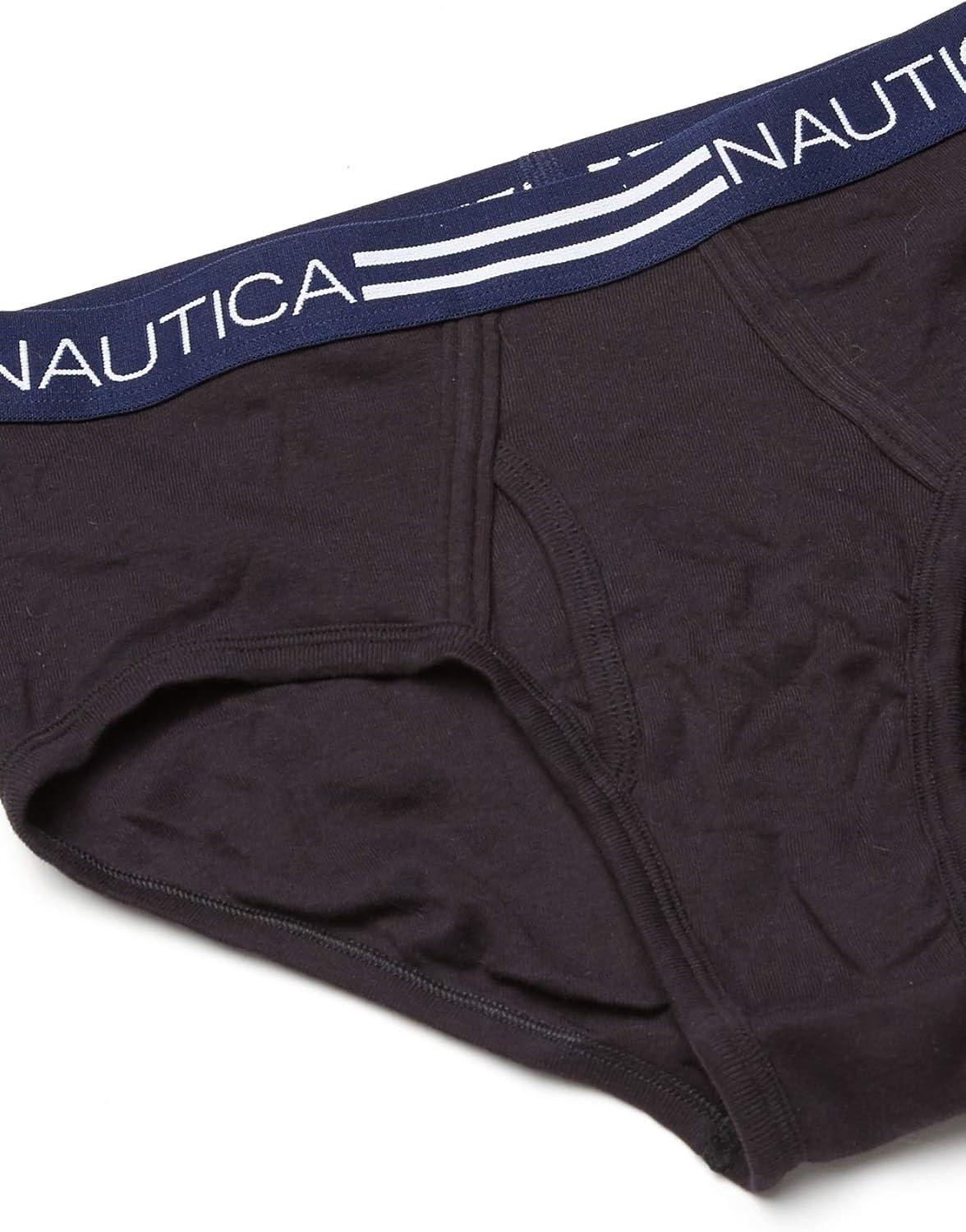 imageNautica Mens 6 Pack Classic Cotton Fly Front BriefsBlack 6 Pack
