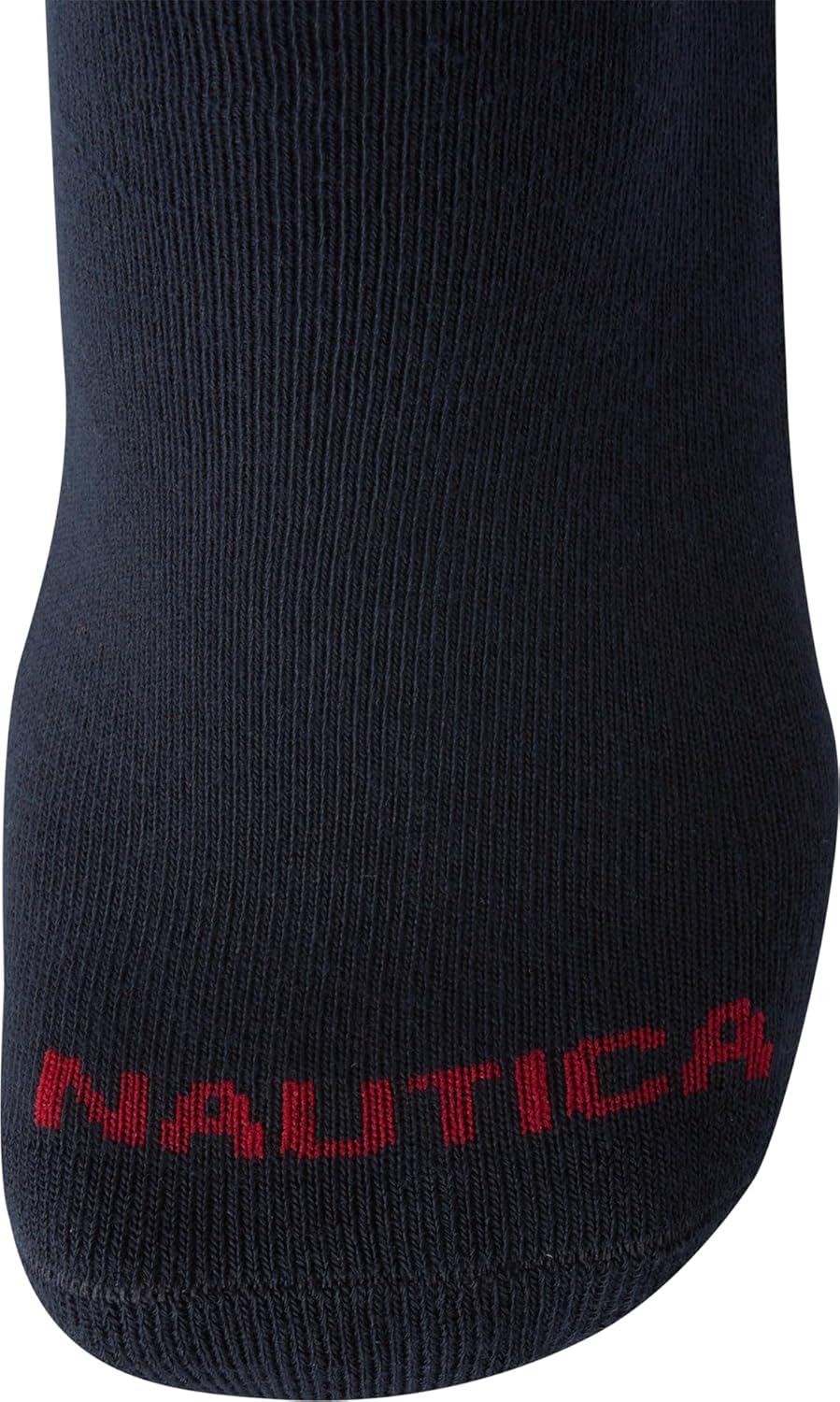 imageNautica Mens Athletic Crew Socks 5 Pack Moisture Wicking Cushioned Athletic Socks for Men with Reinforced Seams 6125BlueGrey