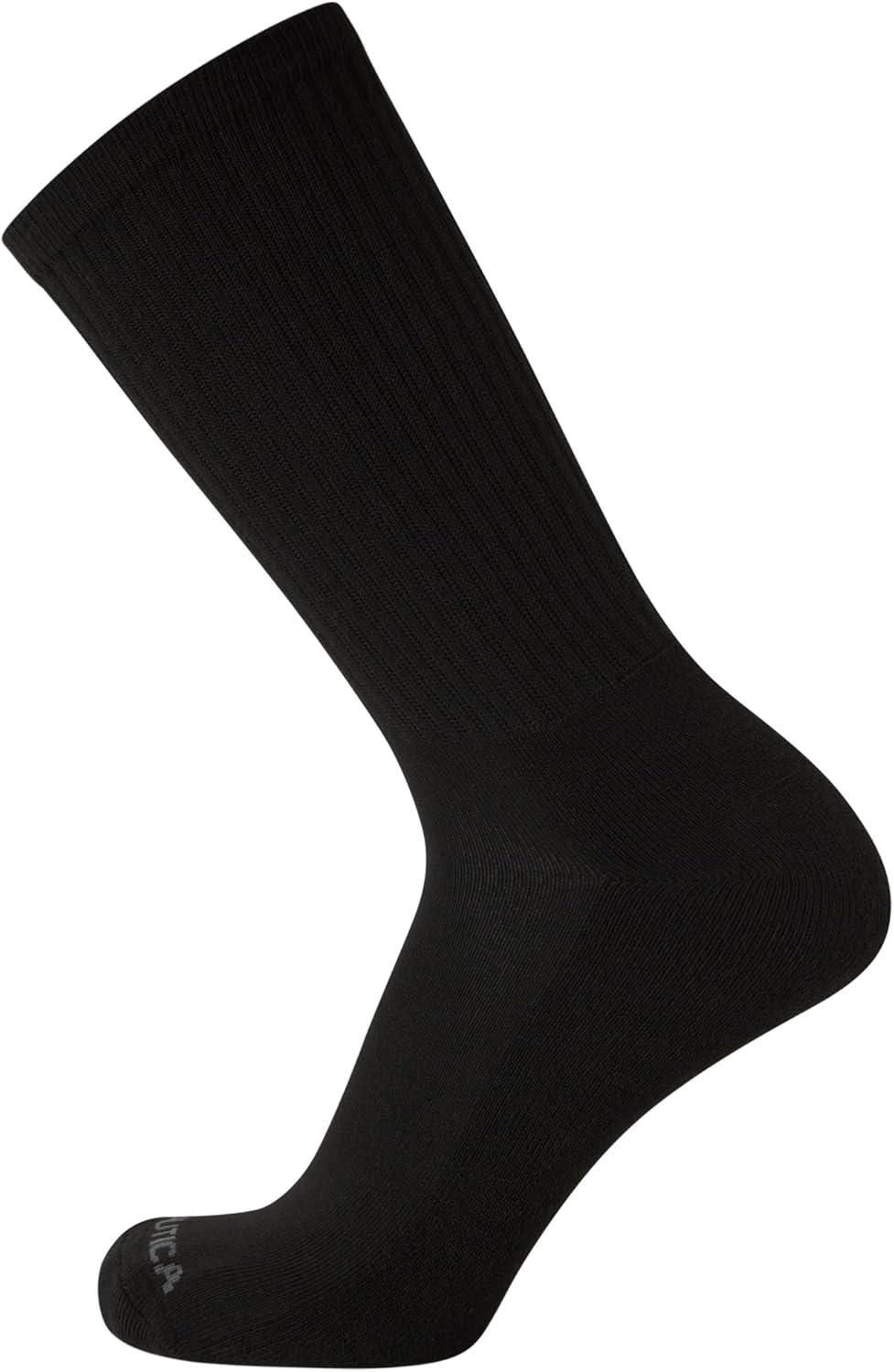 imageNautica Mens Athletic Crew Socks 5 Pack Moisture Wicking Cushioned Athletic Socks for Men with Reinforced Seams 6125Pure Black