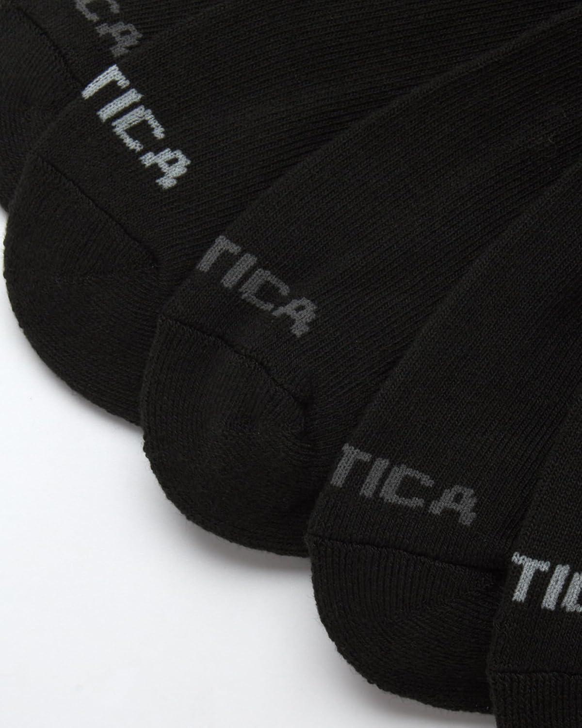 imageNautica Mens Athletic Crew Socks 5 Pack Moisture Wicking Cushioned Athletic Socks for Men with Reinforced Seams 6125Pure Black