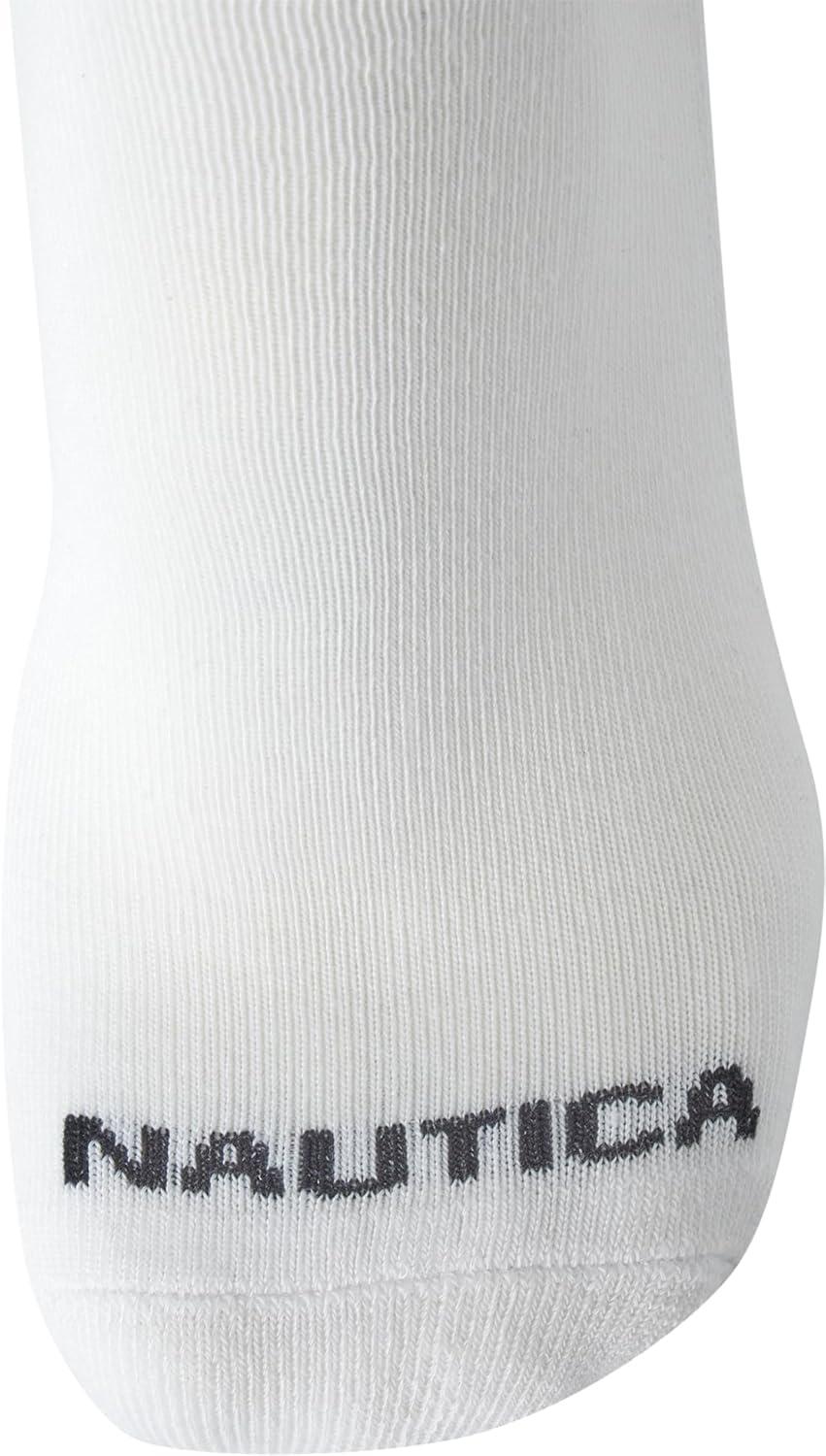 imageNautica Mens Athletic Crew Socks 5 Pack Moisture Wicking Cushioned Athletic Socks for Men with Reinforced Seams 6125Pure White