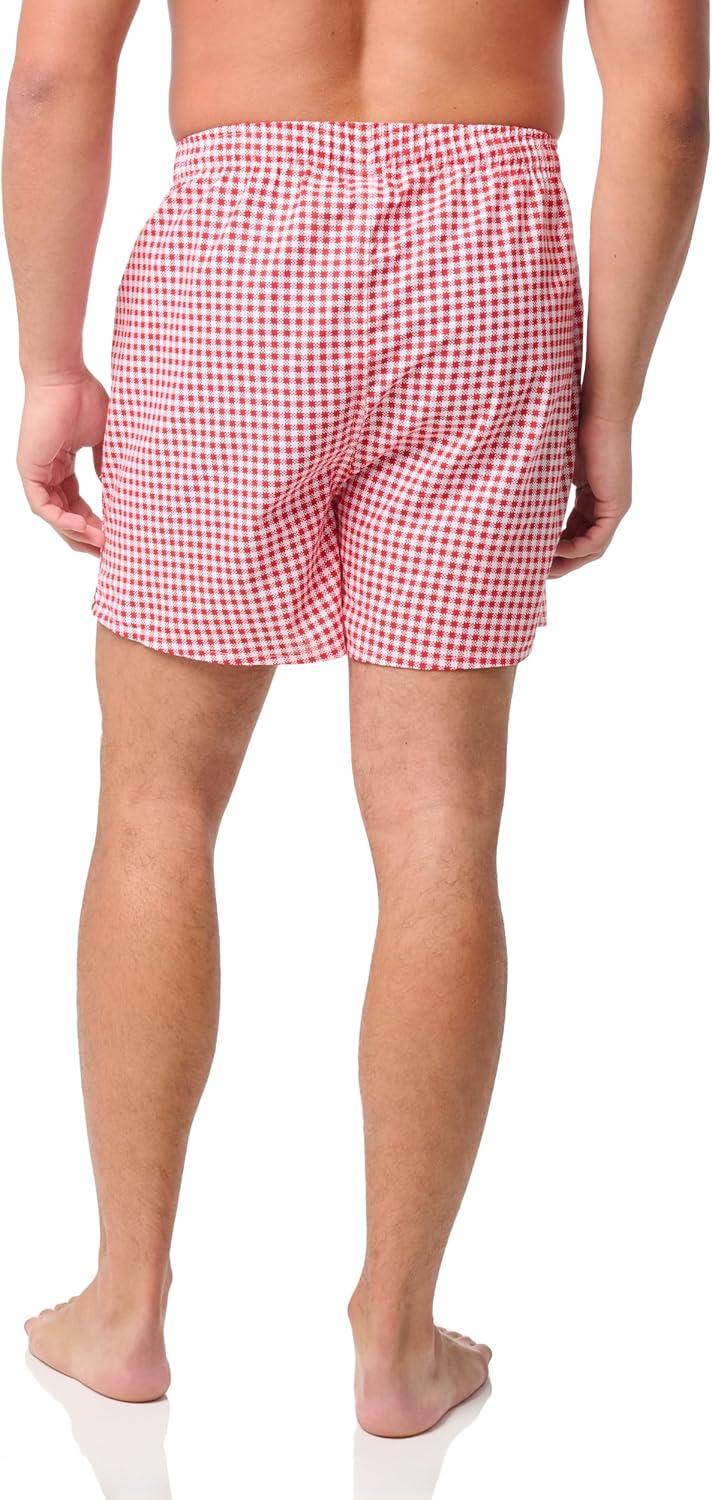 imageNautica Mens Classic Cotton 3Pack Woven BoxersAero BlueGingham Rose CoralLobster Print
