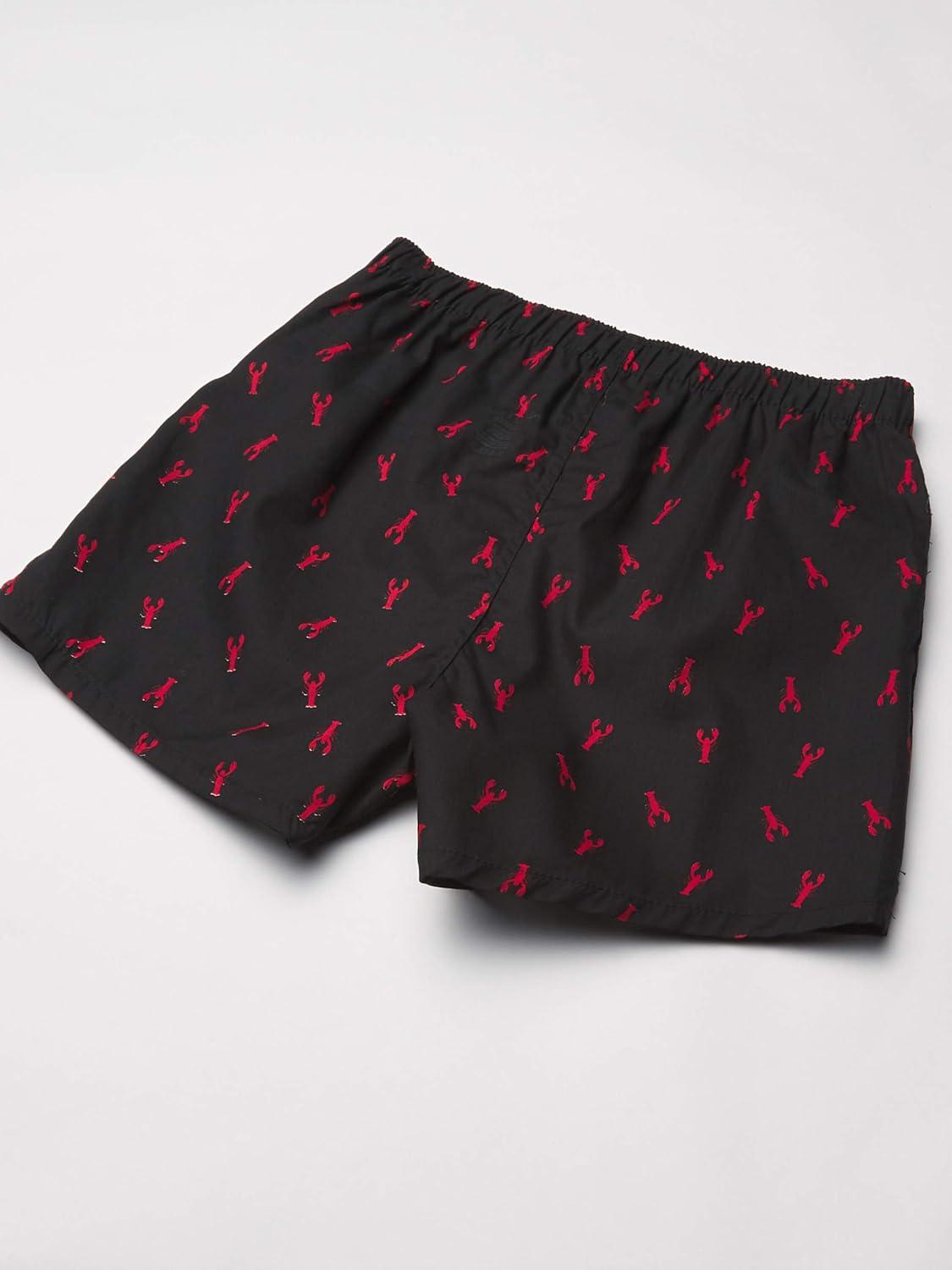 imageNautica Mens Classic Cotton 3Pack Woven BoxersNautica RedPeacoatLobster Black