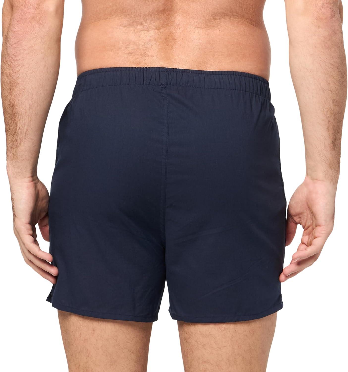 imageNautica Mens Classic Cotton 3Pack Woven BoxersPeacoatSail Sea CobaltSail Aero Blue