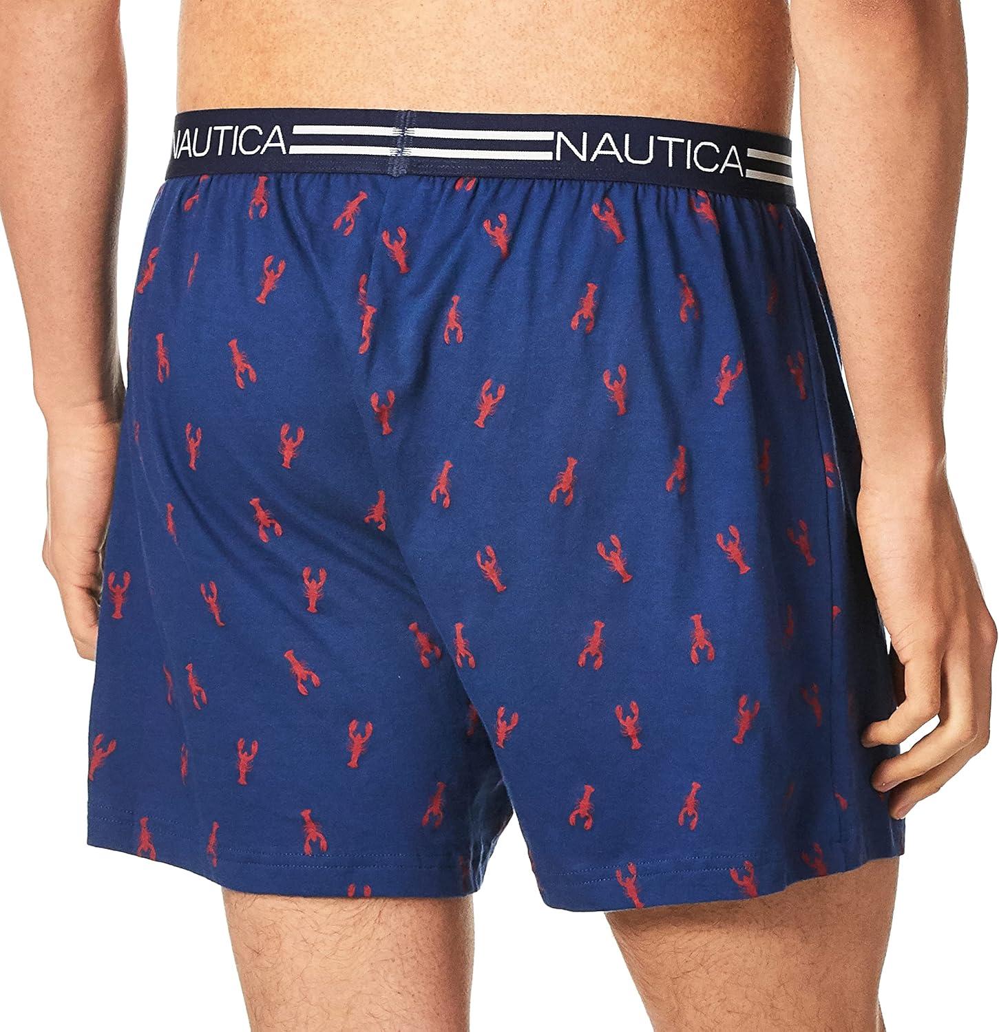 imageNautica Mens Classic Cotton Loose Knit BoxerLobsterestate Blue