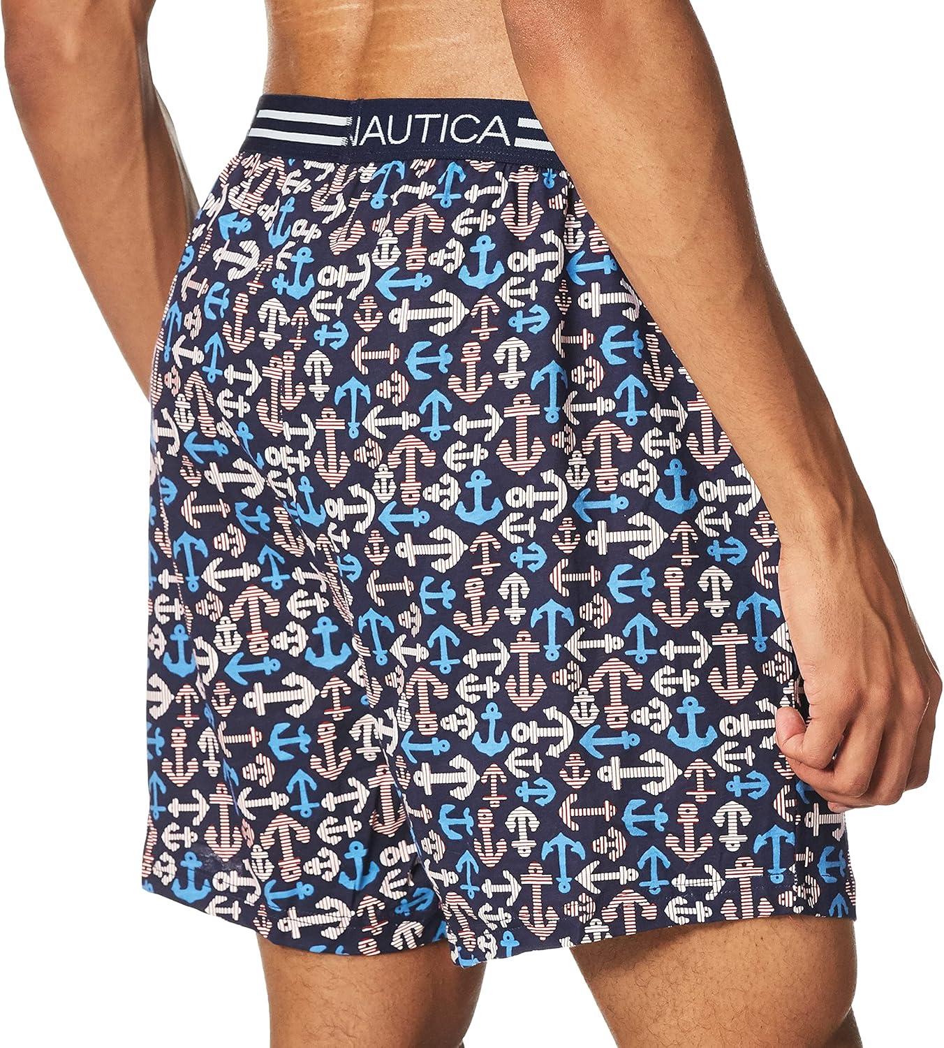 imageNautica Mens Classic Cotton Loose Knit BoxerNautical AnchorPeacoat