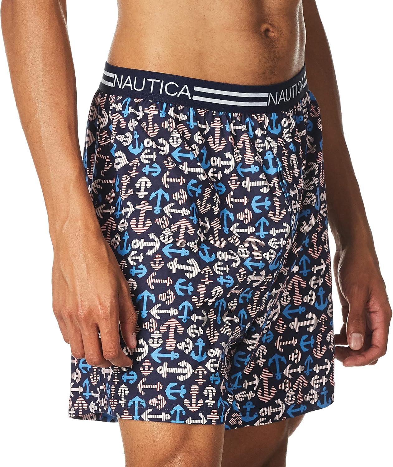 imageNautica Mens Classic Cotton Loose Knit BoxerNautical AnchorPeacoat