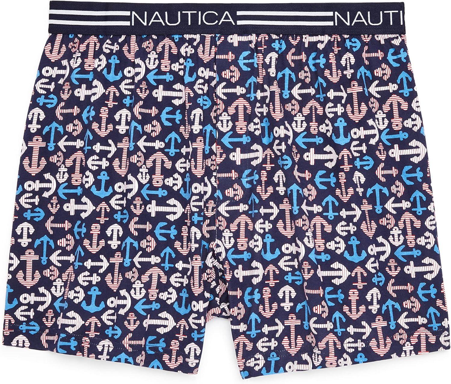 imageNautica Mens Classic Cotton Loose Knit BoxerNautical AnchorPeacoat