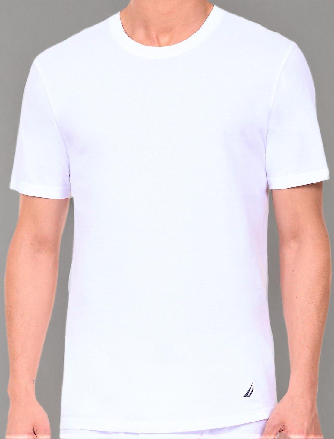 imageNautica Mens Cotton Crew Neck 3Pack TShirtsWhite New