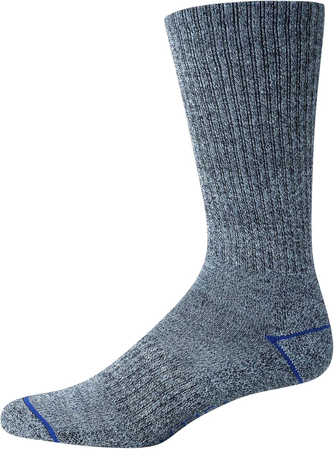 imageNautica Mens Crew Socks 10 Pack Breathable Moisture Wicking Cushioned Athletic Work and Dress Socks for Men Sizes 6125Blue Assorted