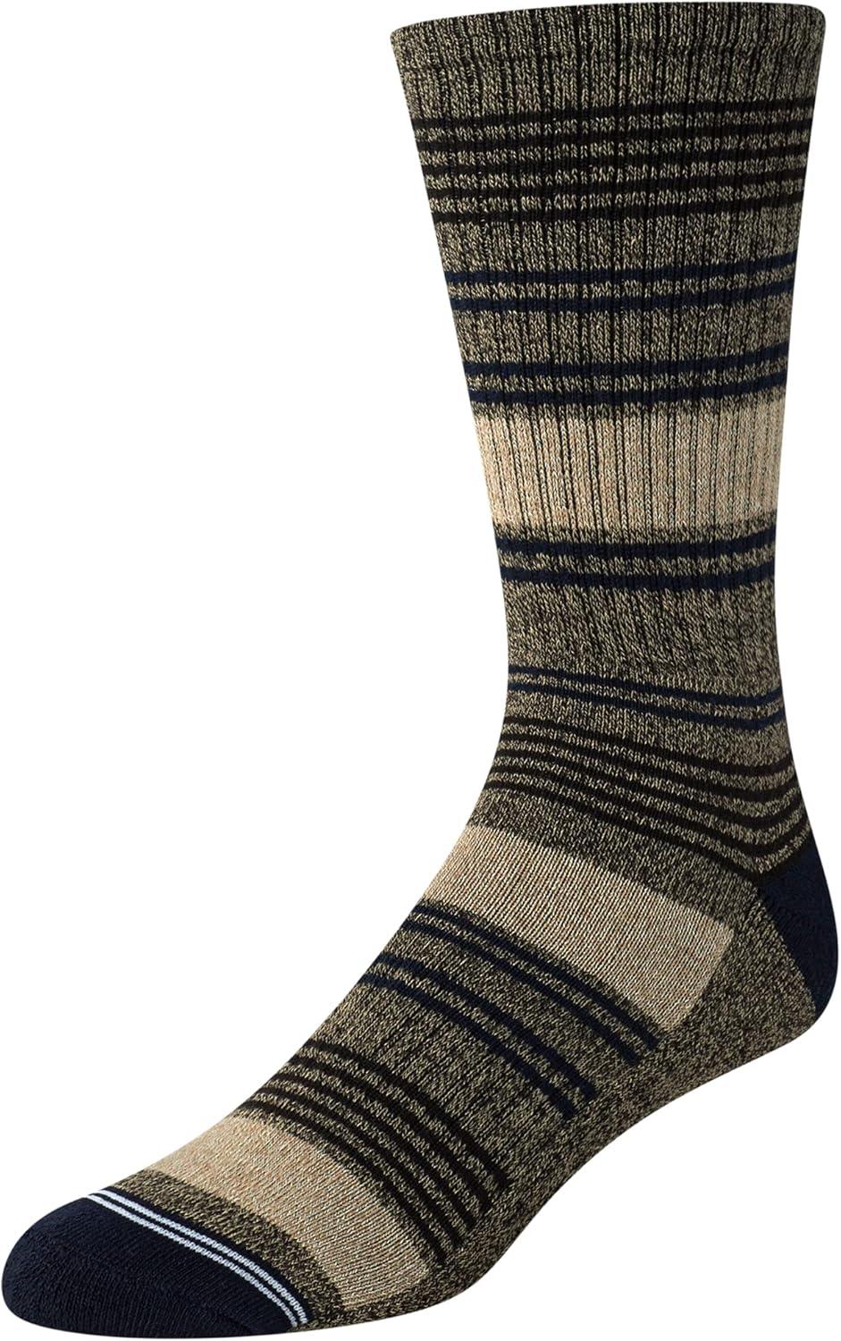 imageNautica Mens Crew Socks 10 Pack Breathable Moisture Wicking Cushioned Athletic Work and Dress Socks for Men Sizes 6125Brownnavy