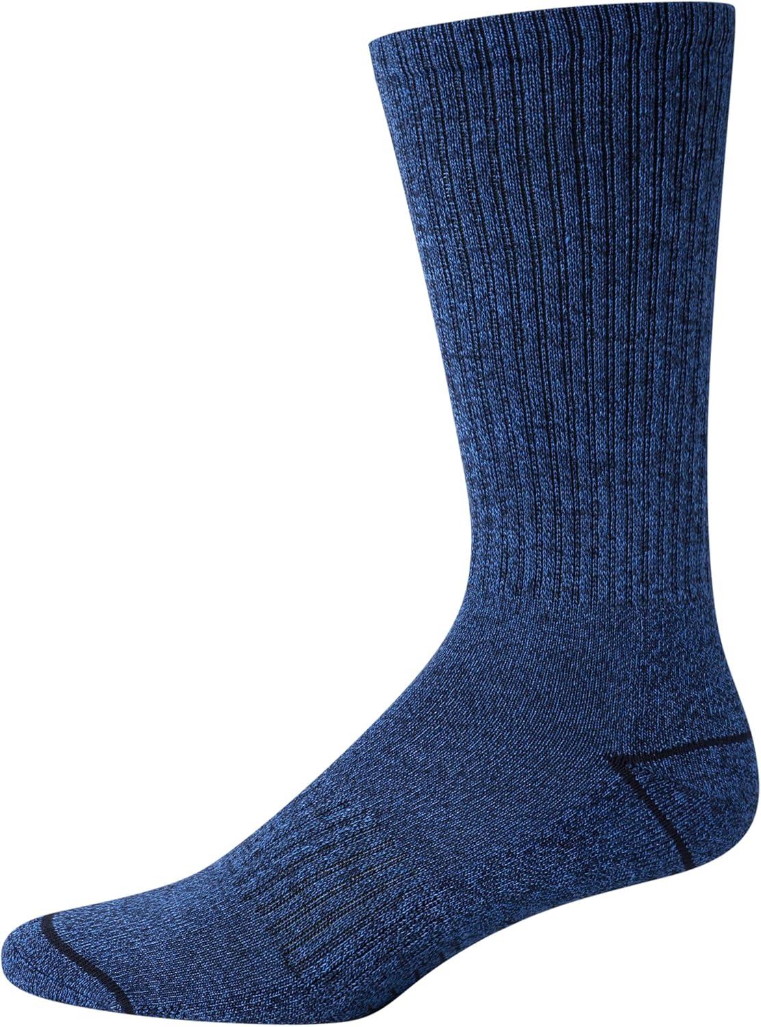 imageNautica Mens Crew Socks 5 Pack Breathable Moisture Wicking Cushioned Athletic Work and Dress Socks for Men Sizes 6125Blue Assorted
