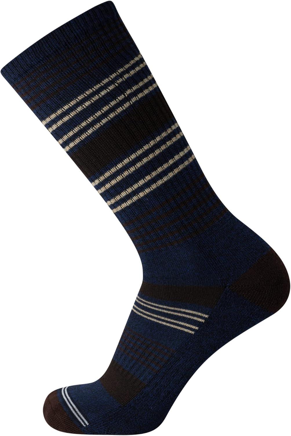 imageNautica Mens Crew Socks 5 Pack Breathable Moisture Wicking Cushioned Athletic Work and Dress Socks for Men Sizes 6125BrownNavy