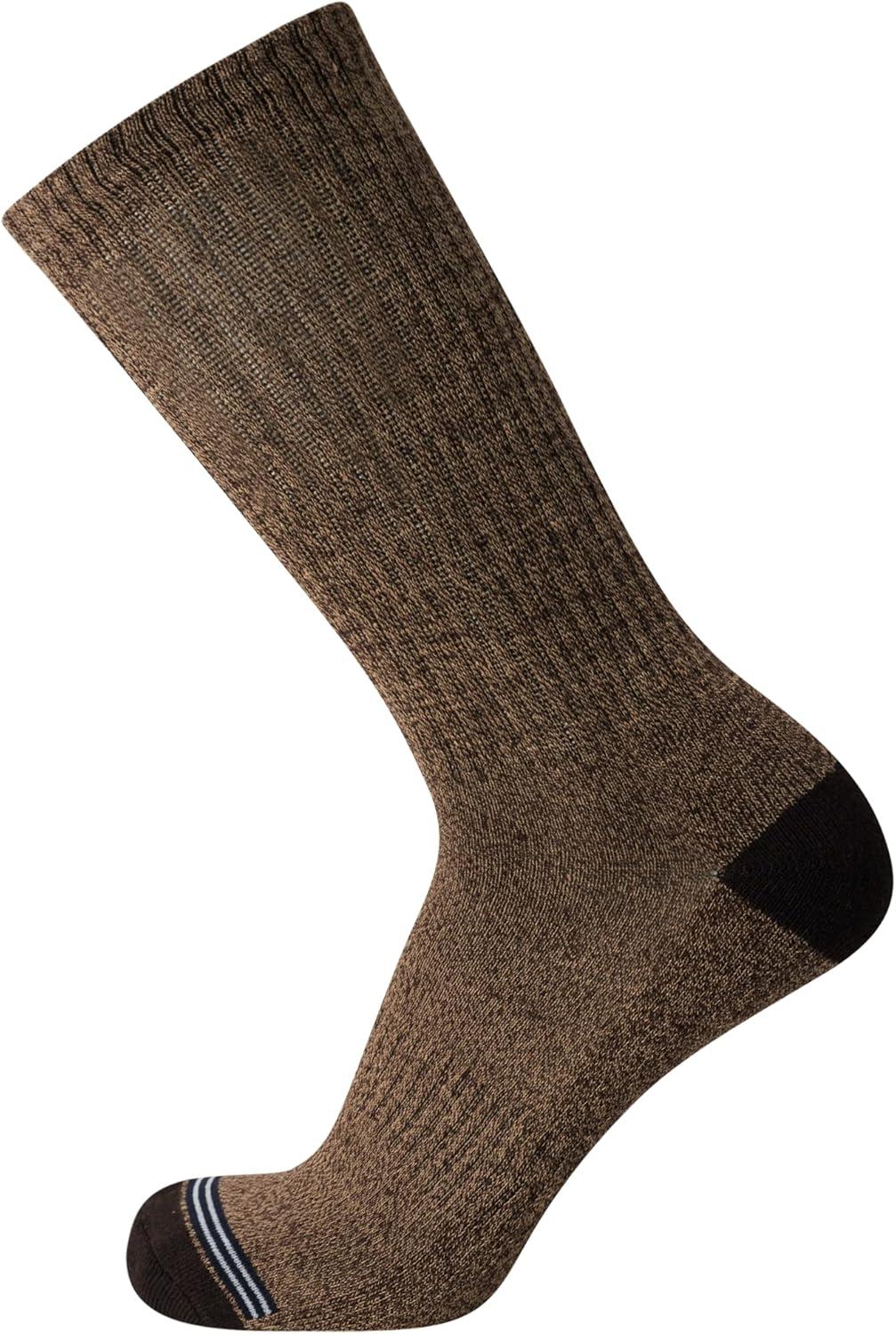 imageNautica Mens Crew Socks 5 Pack Breathable Moisture Wicking Cushioned Athletic Work and Dress Socks for Men Sizes 6125BrownNavy