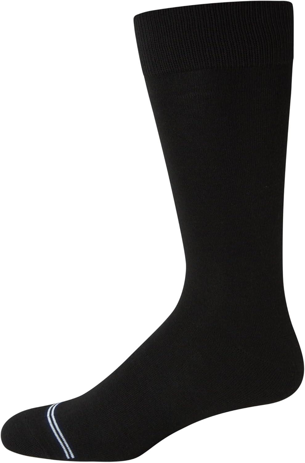 imageNautica Mens Dress Socks 10 Pack Breathable Stretch Crew Socks for Men for Work Business and Formal Wear Sizes 6125Black Flat Knit