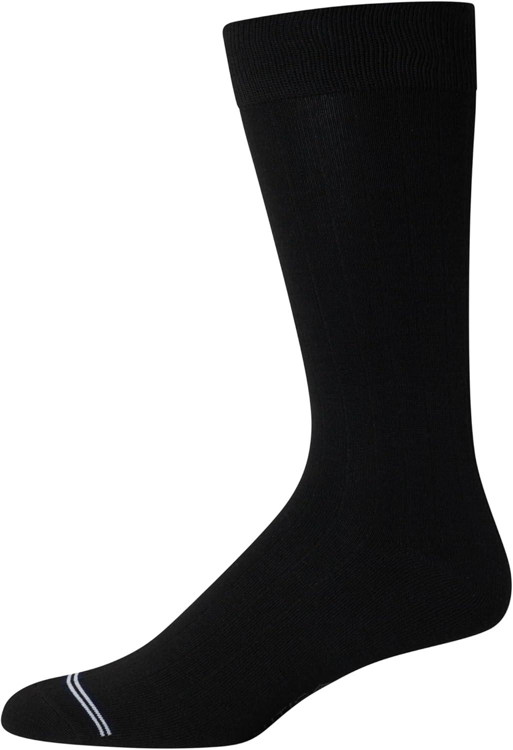 imageNautica Mens Dress Socks 10 Pack Breathable Stretch Crew Socks for Men for Work Business and Formal Wear Sizes 6125Black Linear Fade