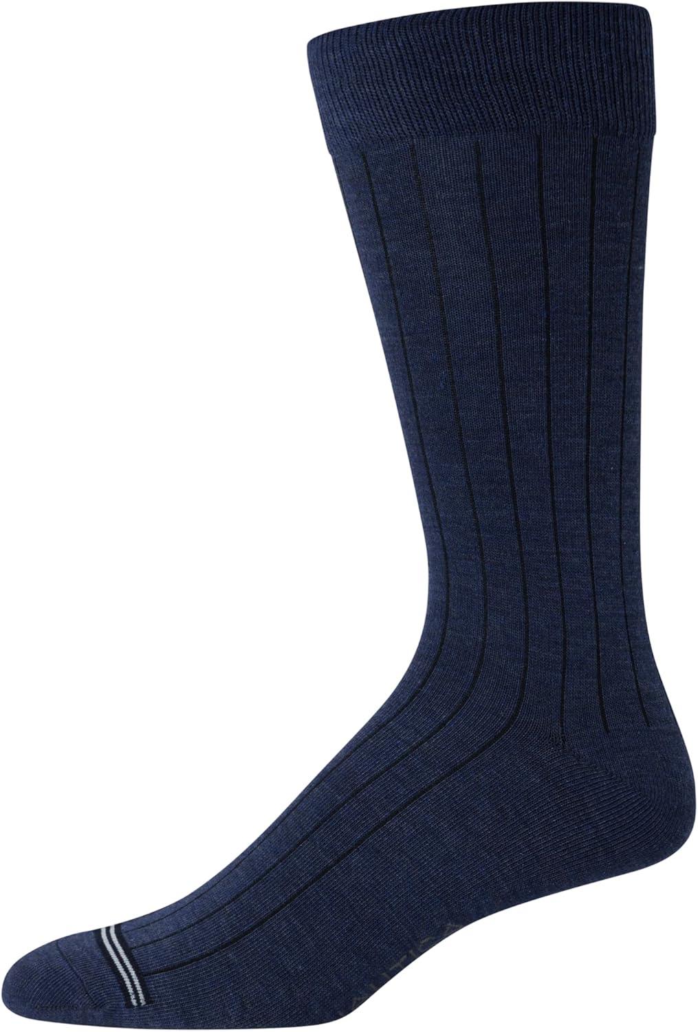imageNautica Mens Dress Socks 10 Pack Breathable Stretch Crew Socks for Men for Work Business and Formal Wear Sizes 6125BlueGrey Rib