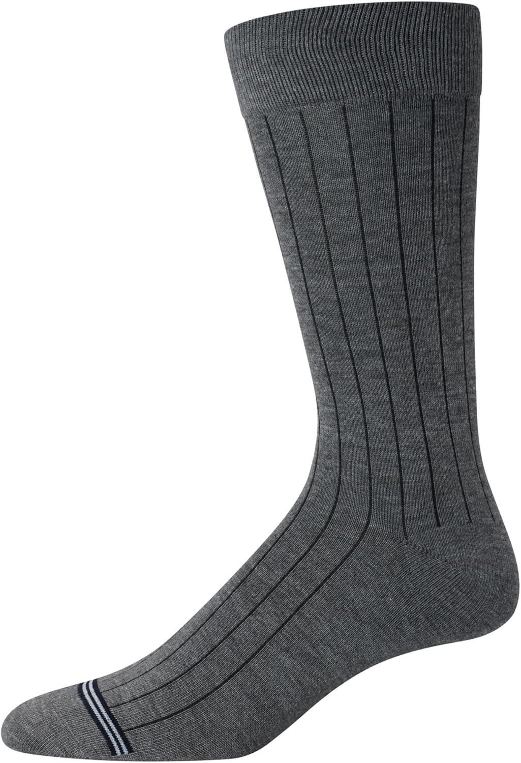 imageNautica Mens Dress Socks 10 Pack Breathable Stretch Crew Socks for Men for Work Business and Formal Wear Sizes 6125BlueGrey Rib