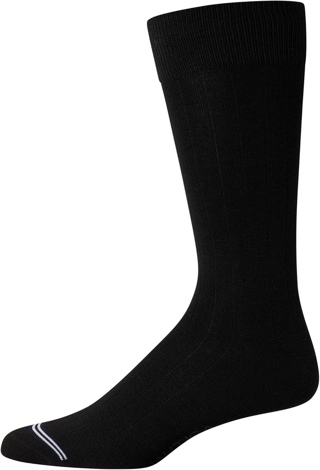 imageNautica Mens Dress Socks 10 Pack Breathable Stretch CrewLength Work Socks for Men for Business Formal Wear Sizes 6125Black Logo