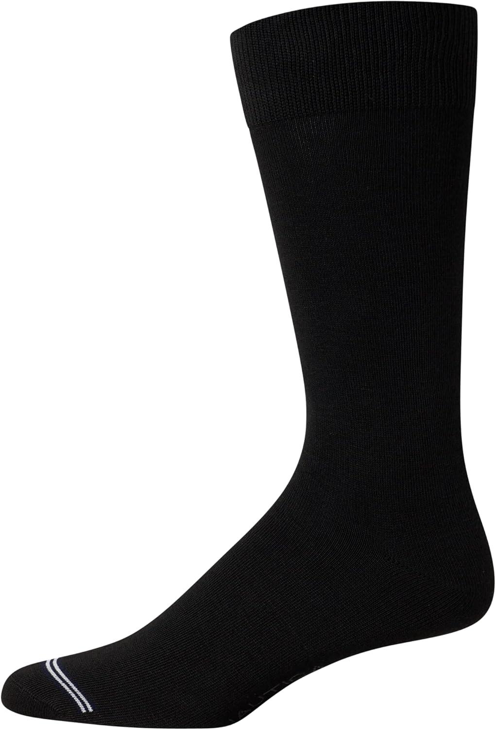 imageNautica Mens Dress Socks 10 Pack Breathable Stretch CrewLength Work Socks for Men for Business Formal Wear Sizes 6125Black Logo