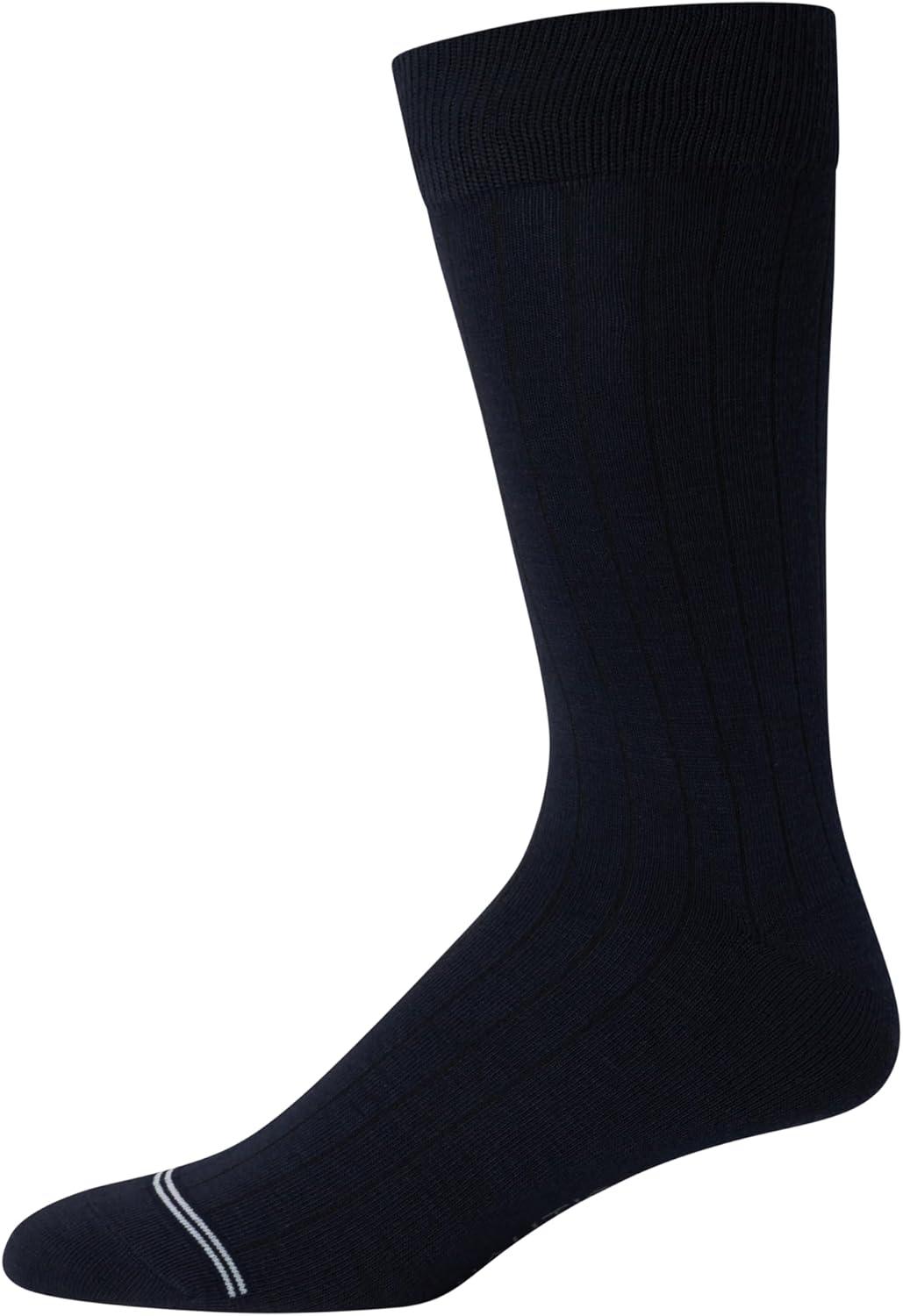 imageNautica Mens Dress Socks 5 Pack Breathable Comfort Stretch CrewLength Work Socks for Men for Business Formal Wear 6125Assorted Rib
