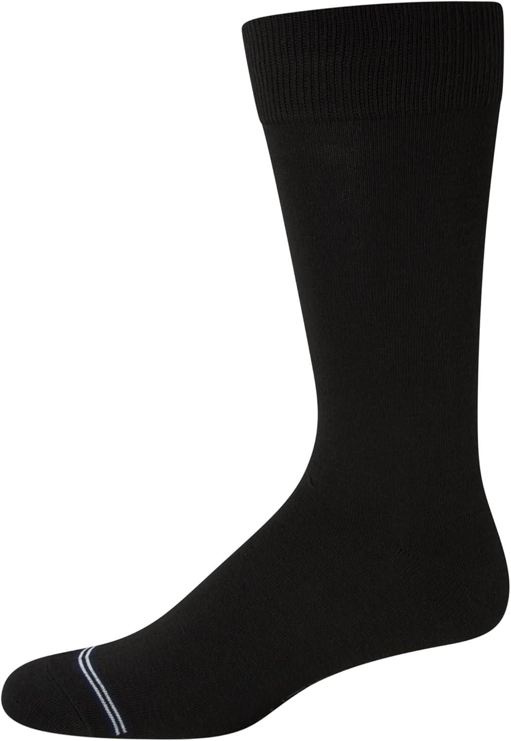 imageNautica Mens Dress Socks 5 Pack Breathable Comfort Stretch CrewLength Work Socks for Men for Business Formal Wear 6125Black Flat Knit