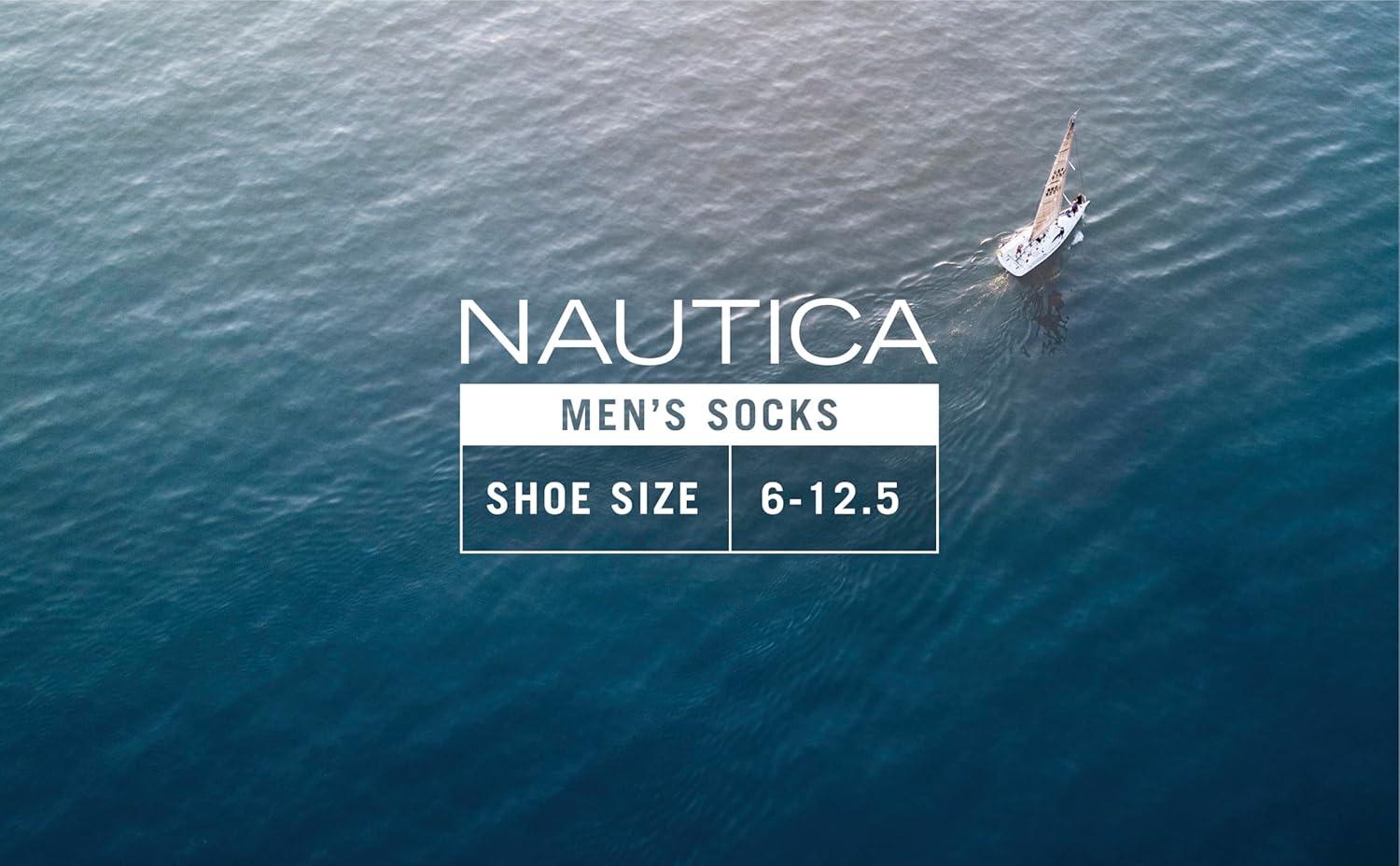imageNautica Mens Dress Socks 5 Pack Breathable Comfort Stretch CrewLength Work Socks for Men for Business Formal Wear 6125Black Logo