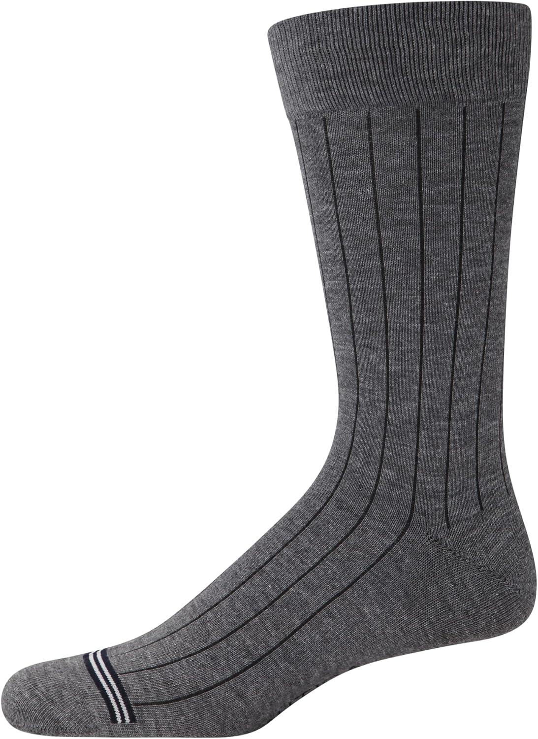imageNautica Mens Dress Socks 5 Pack Breathable Comfort Stretch CrewLength Work Socks for Men for Business Formal Wear 6125BlackGrey