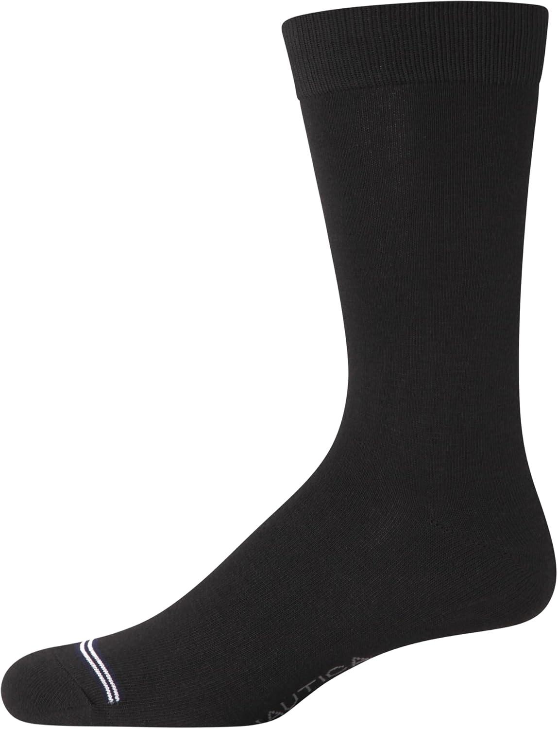 imageNautica Mens Dress Socks 5 Pack Breathable Comfort Stretch CrewLength Work Socks for Men for Business Formal Wear 6125Brown Multi