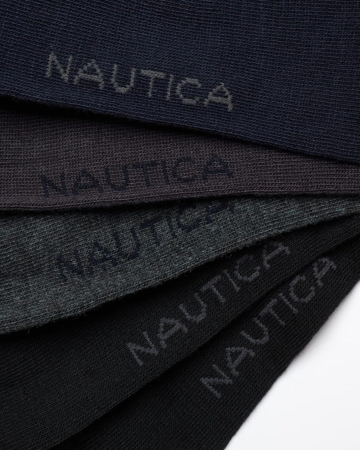 imageNautica Mens Dress Socks 5 Pack Breathable Comfort Stretch CrewLength Work Socks for Men for Business Formal Wear 6125Dark Assorted