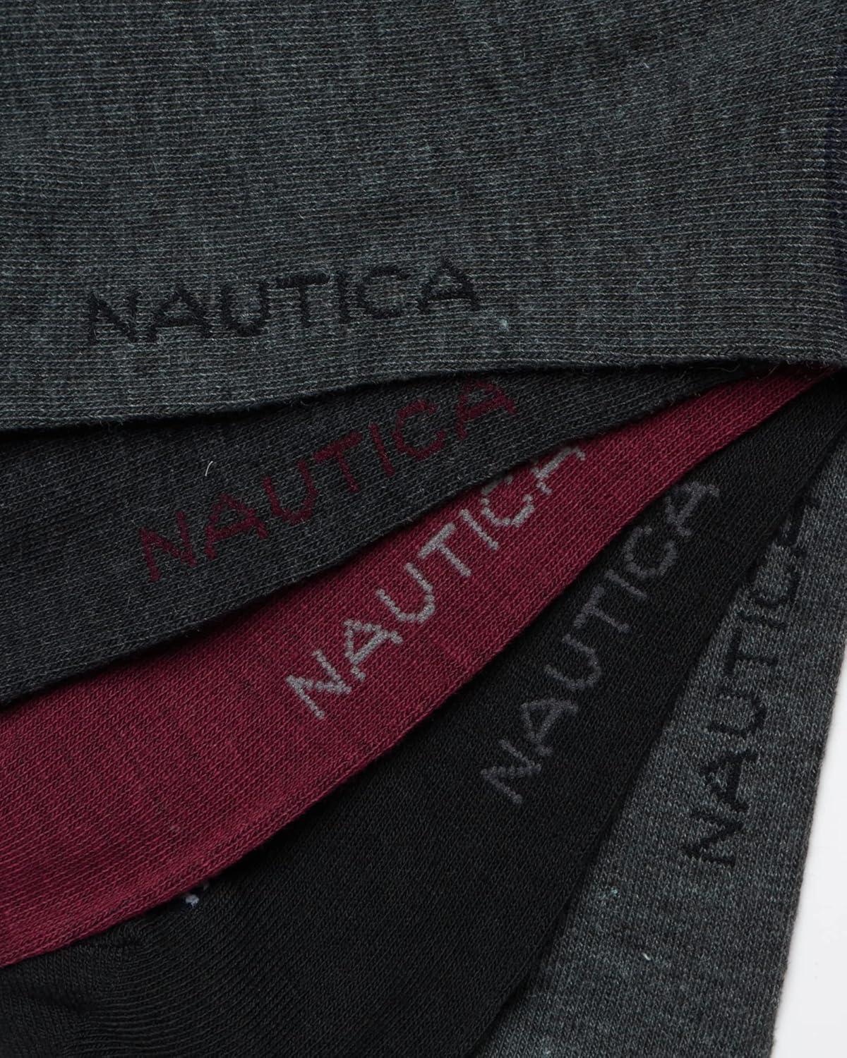imageNautica Mens Dress Socks 5 Pack Breathable Comfort Stretch CrewLength Work Socks for Men for Business Formal Wear 6125Dark Grey Heather
