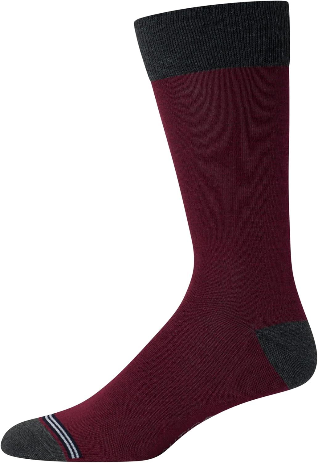 imageNautica Mens Dress Socks 5 Pack Breathable Comfort Stretch CrewLength Work Socks for Men for Business Formal Wear 6125Dark Grey Heather