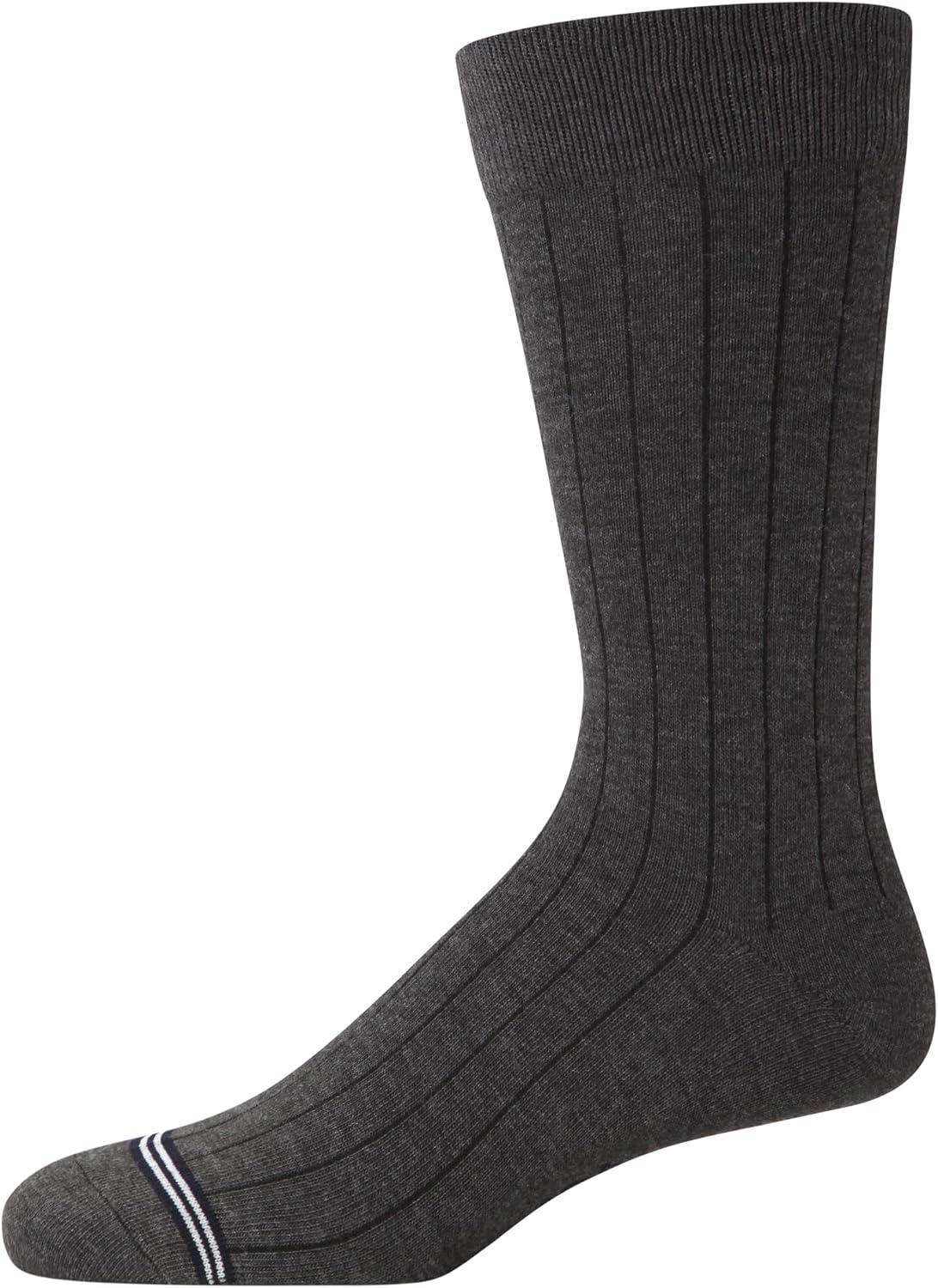 imageNautica Mens Dress Socks 5 Pack Breathable Comfort Stretch CrewLength Work Socks for Men for Business Formal Wear 6125NavyGrayBlack