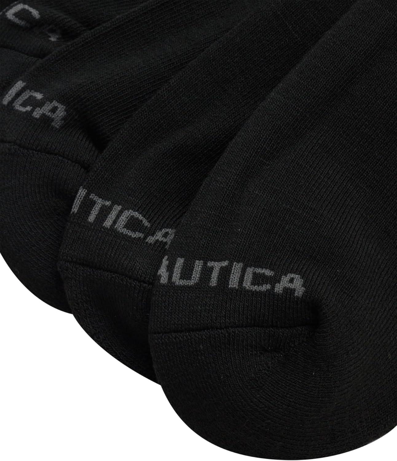 imageNautica Mens Low Cut Socks 8 Pack Soft Stretch Cushioned Athletic Ankle Socks for Men for Sports and Running Size 6125Black