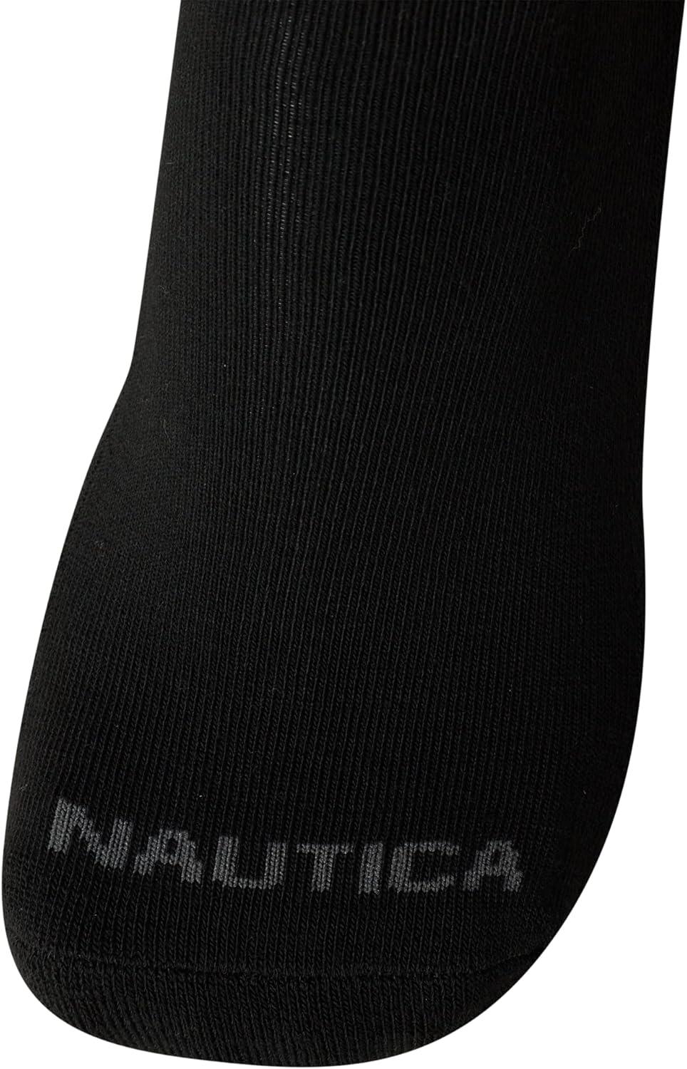 imageNautica Mens Low Cut Socks 8 Pack Soft Stretch Cushioned Athletic Ankle Socks for Men for Sports and Running Size 6125Black