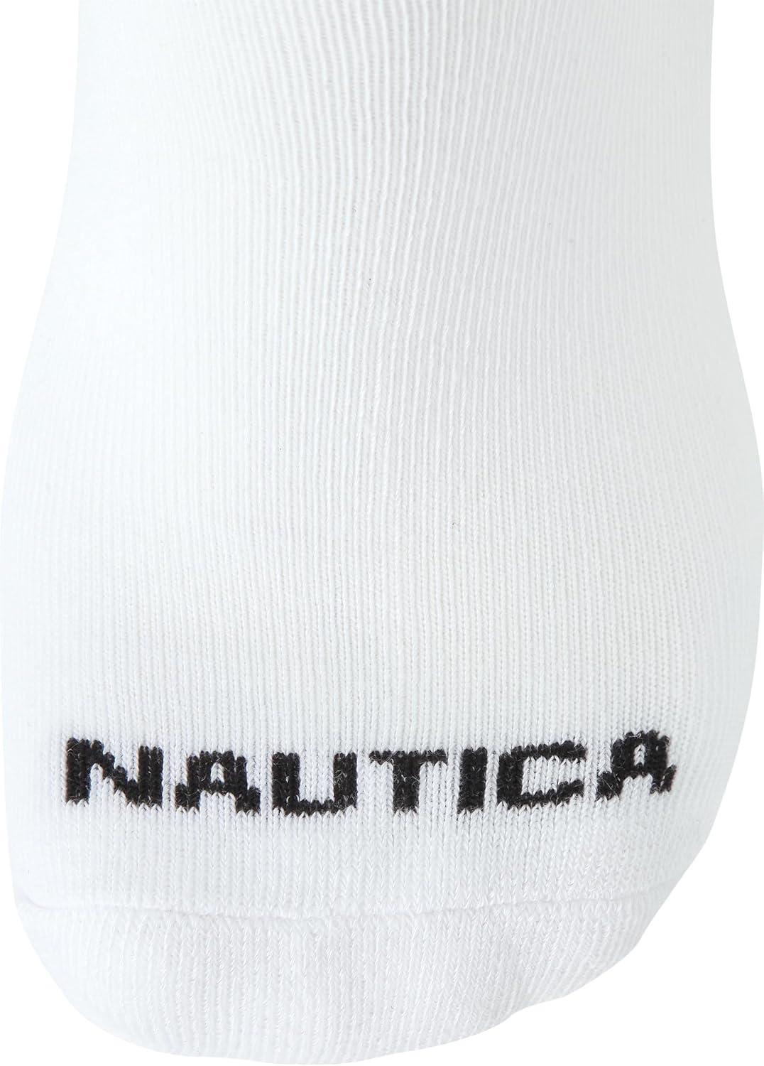 imageNautica Mens Low Cut Socks 8 Pack Soft Stretch Cushioned Athletic Ankle Socks for Men for Sports and Running Size 6125BlackGrayWhite