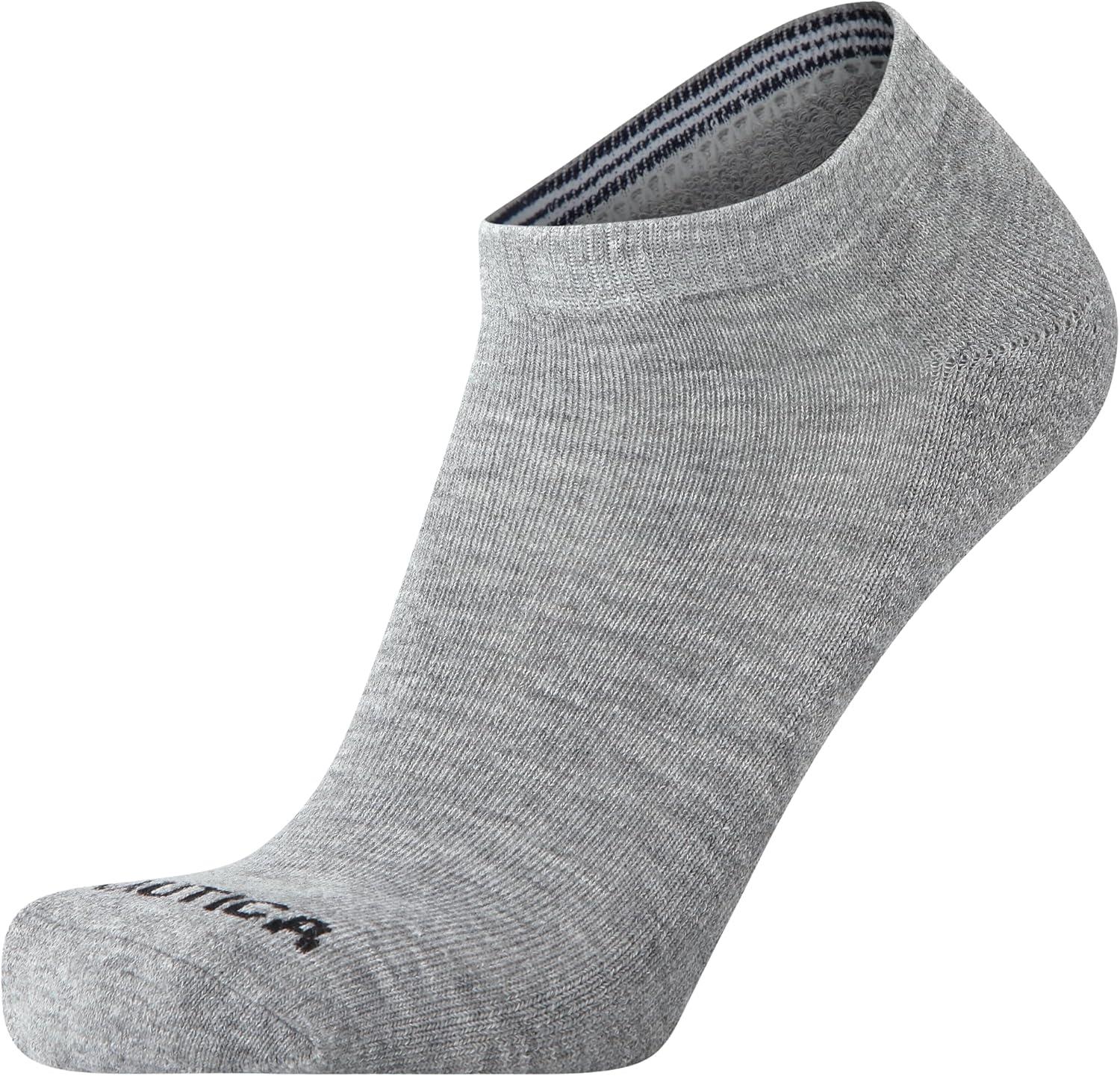 imageNautica Mens Low Cut Socks 8 Pack Soft Stretch Cushioned Athletic Ankle Socks for Men for Sports and Running Size 6125BlackGrayWhite