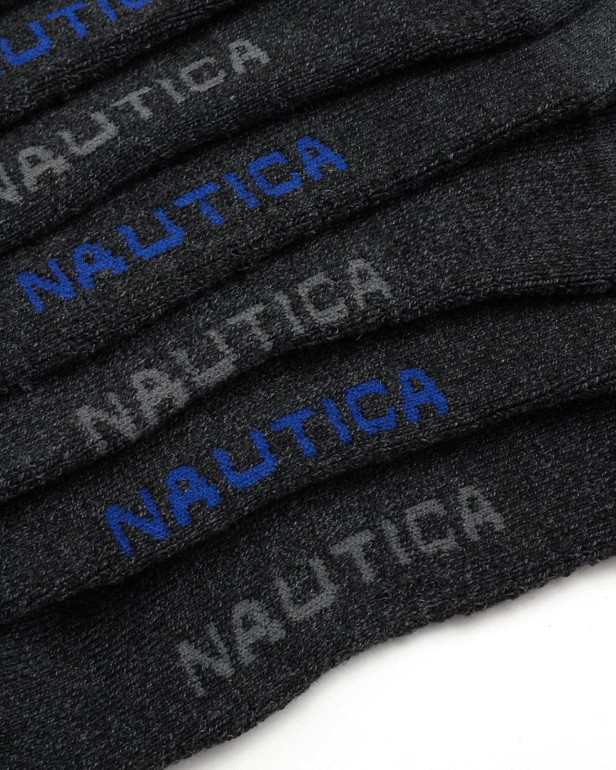 imageNautica Mens Low Cut Socks 8 Pack Soft Stretch Cushioned Athletic Ankle Socks for Men for Sports and Running Size 6125Classic Black