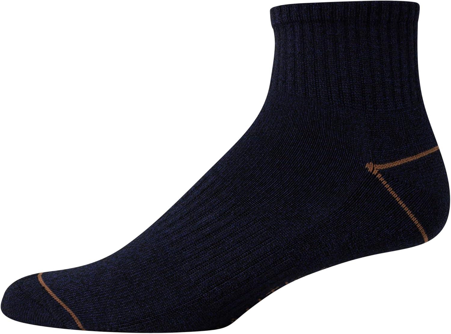 imageNautica Mens Quarter Socks 12 Pack Comfort Stretch Cushioned MoistureWicking Athletic Ankle Socks for Men Sizes 6125BrownNavyBlack