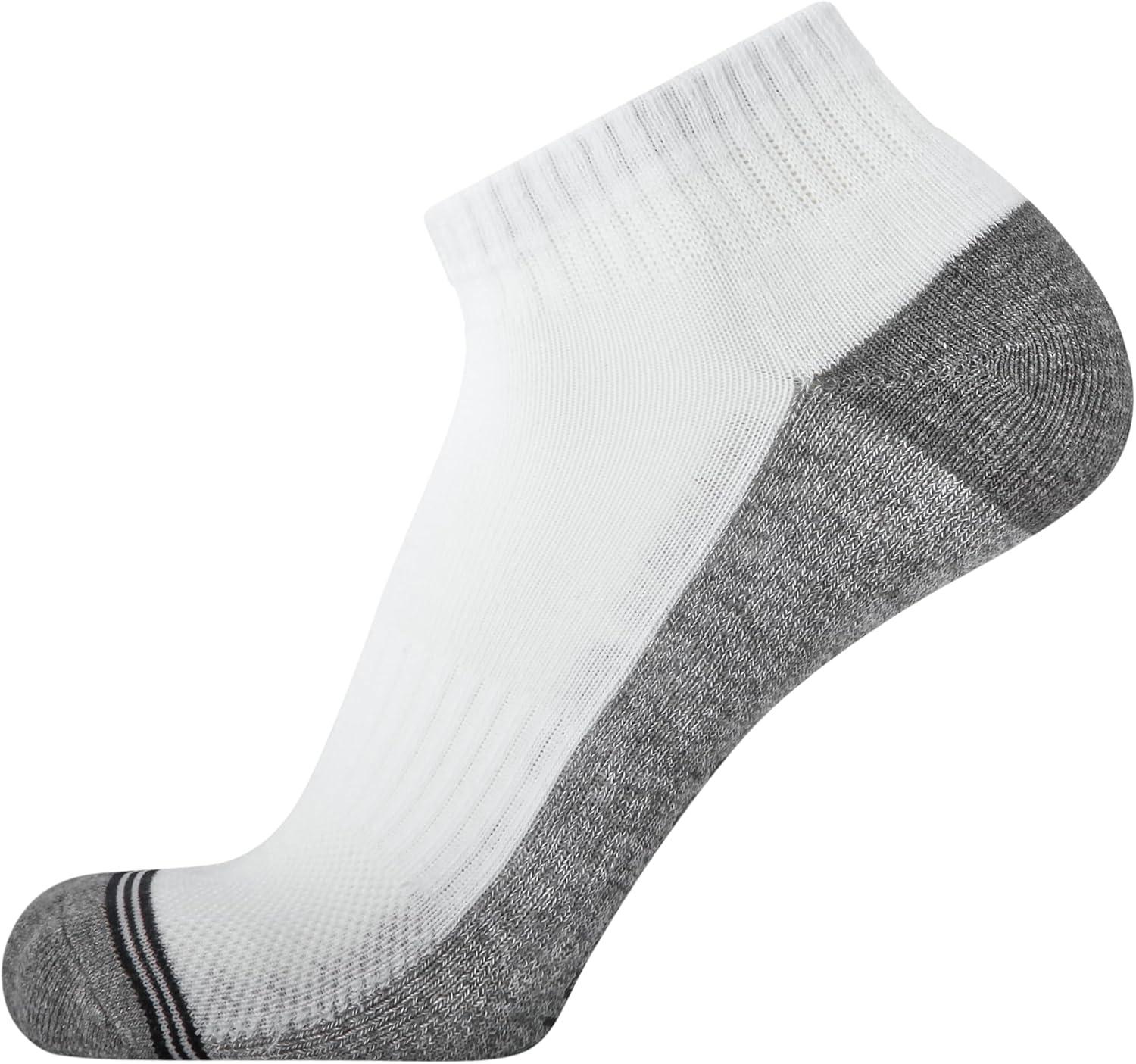 imageNautica Mens Quarter Socks 8 Pack Comfort Stretch Cushioned MoistureWicking Athletic Ankle Socks for Men Sizes 6125Solid White
