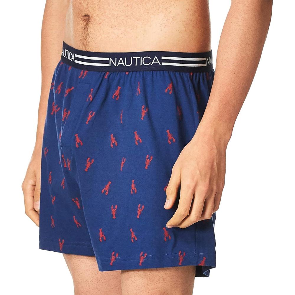 imageNautica Mens Classic Cotton Loose Knit BoxerLobsterestate Blue