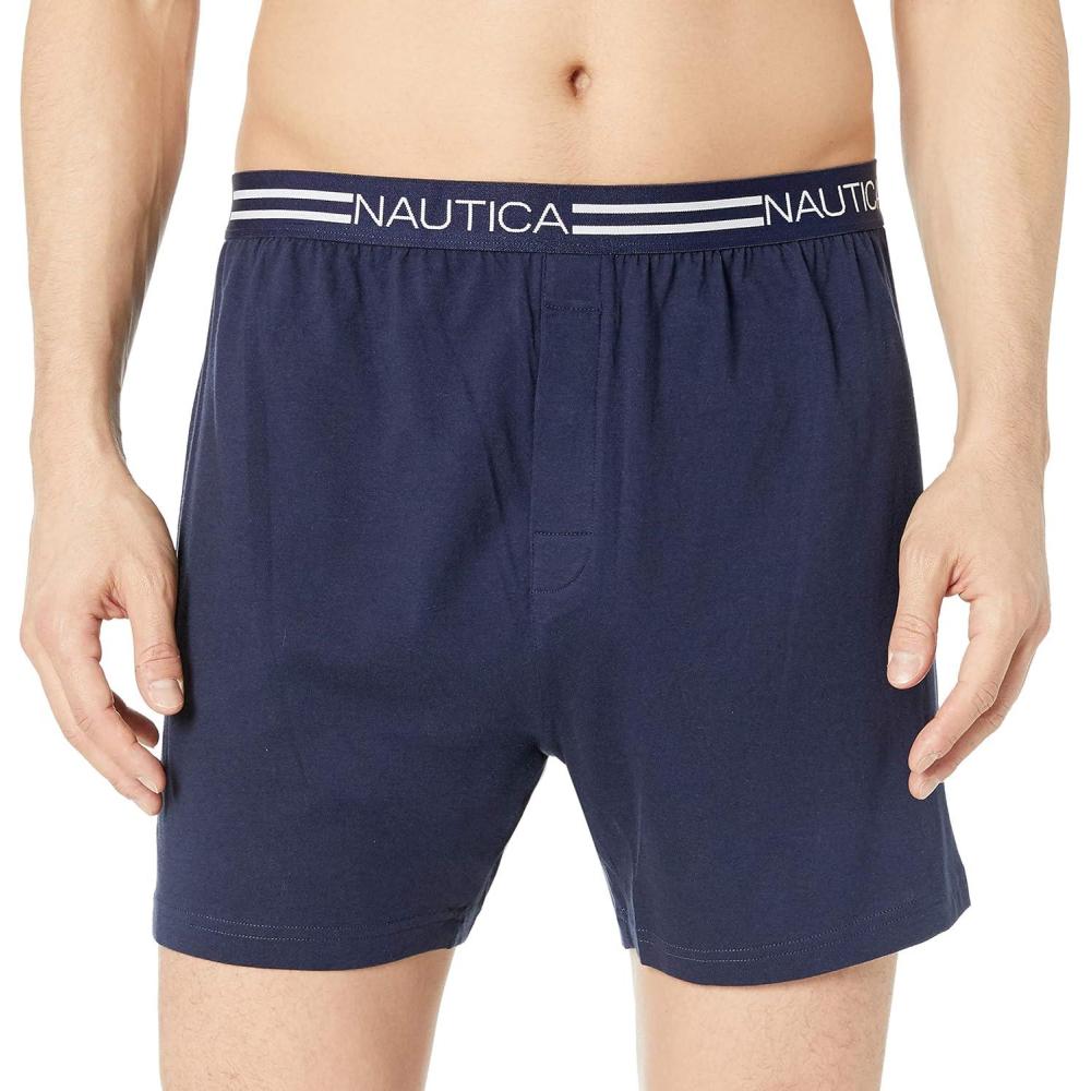 imageNautica Mens Classic Cotton Loose Knit BoxerNavy Peacoat