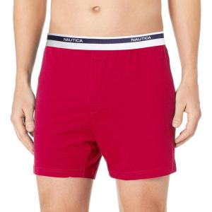 Nautica Men’s Classic Cotton Loose Knit Boxer(Nautica Red)