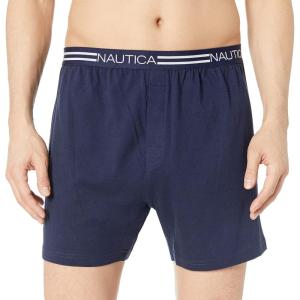 Nautica Men’s Classic Cotton Loose Knit Boxer(Navy Peacoat)